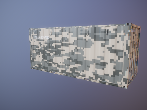 Container militare intermodale lungo 20 piedi Modello 3D