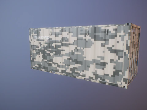 Military Intermodal Shipping Container 20-foot-long 3D Model
