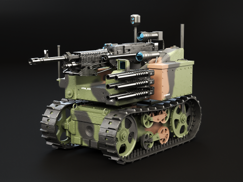 Camouflage de robot &agrave; chenilles militaire Modèle 3D