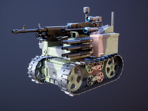 Military Tracked Robot Camo 3D Model