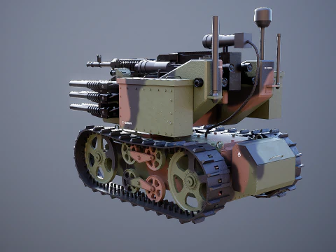 Military Tracked Robot Camo 3D Model