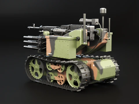 Military Tracked Robot Camo 3D Model