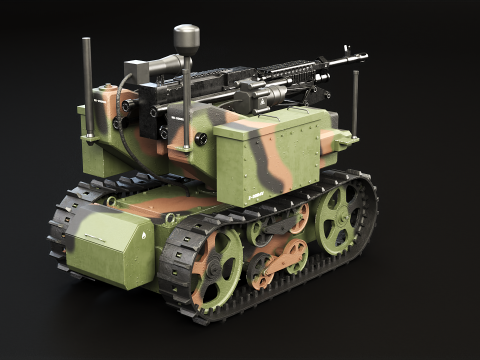 मिलिट्री ट्रैक्ड रोबोट कैमो 3D मॉडल