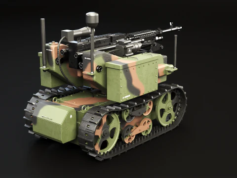 Military Tracked Robot Camo 3D Model