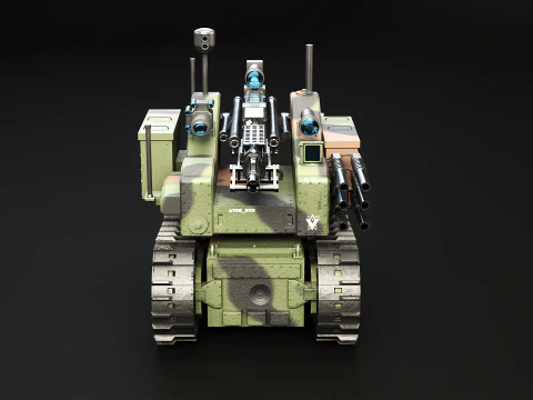 Military Tracked Robot Camo 3D Model
