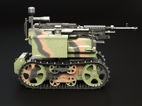 मिलिट्री ट्रैक्ड रोबोट कैमो 3D मॉडल