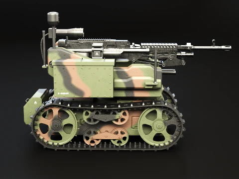 Military Tracked Robot Camo 3D Model