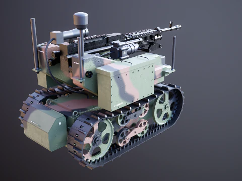Military Tracked Robot Camo 3D Model