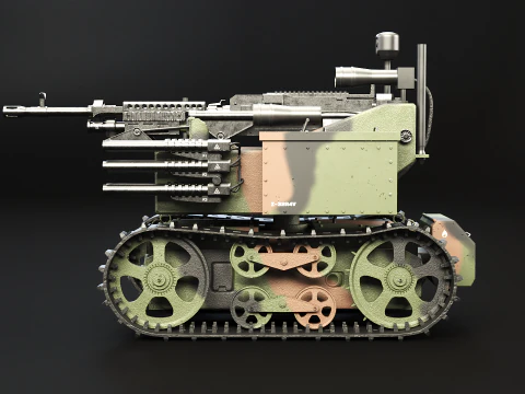 Military Tracked Robot Camo 3D Model