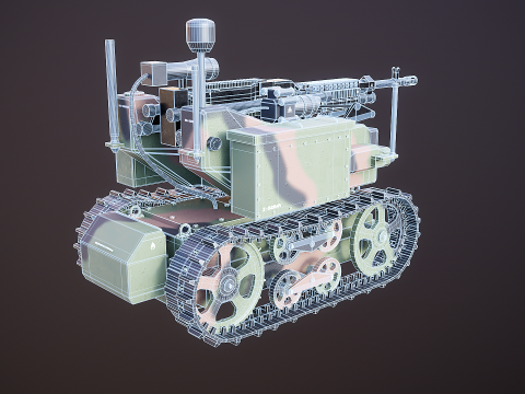 मिलिट्री ट्रैक्ड रोबोट कैमो 3D मॉडल