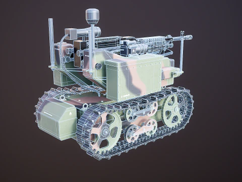 Military Tracked Robot Camo 3D Model