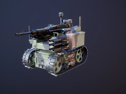 Military Tracked Robot Camo 3D Model