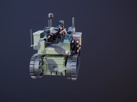 Military Tracked Robot Camo 3D Model