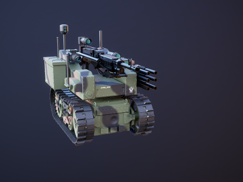 मिलिट्री ट्रैक्ड रोबोट कैमो 3D मॉडल