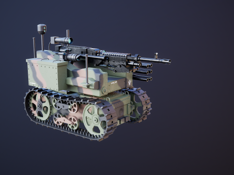 मिलिट्री ट्रैक्ड रोबोट कैमो 3D मॉडल