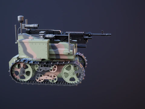 Military Tracked Robot Camo 3D Model