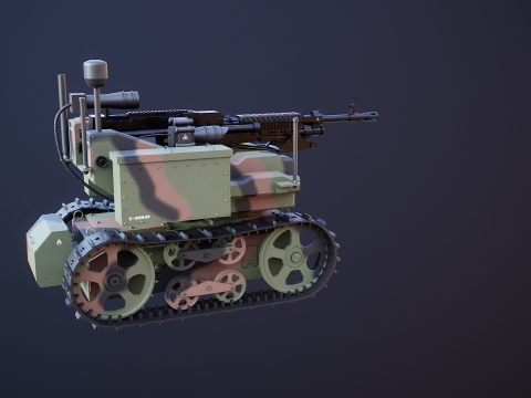 मिलिट्री ट्रैक्ड रोबोट कैमो 3D मॉडल