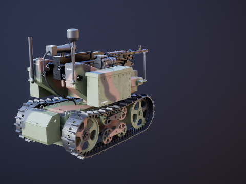 मिलिट्री ट्रैक्ड रोबोट कैमो 3D मॉडल
