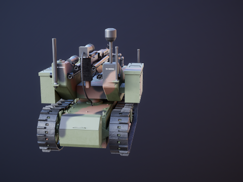 मिलिट्री ट्रैक्ड रोबोट कैमो 3D मॉडल