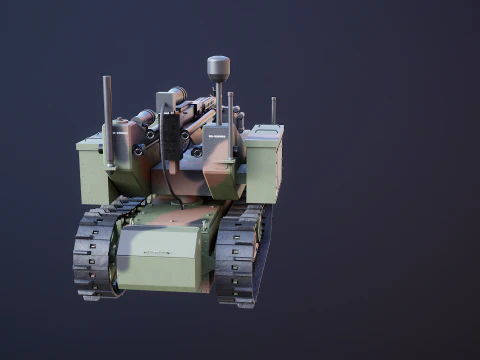 Military Tracked Robot Camo 3D Model