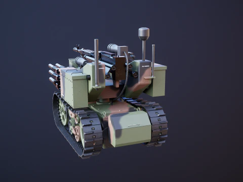 Military Tracked Robot Camo 3D Model