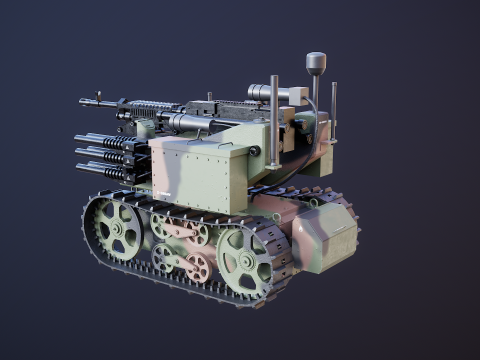 मिलिट्री ट्रैक्ड रोबोट कैमो 3D मॉडल
