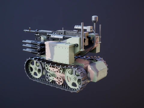 Military Tracked Robot Camo 3D Model