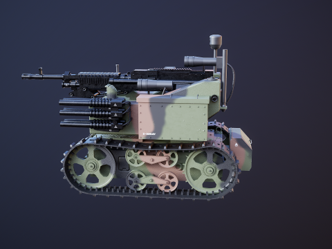 मिलिट्री ट्रैक्ड रोबोट कैमो 3D मॉडल