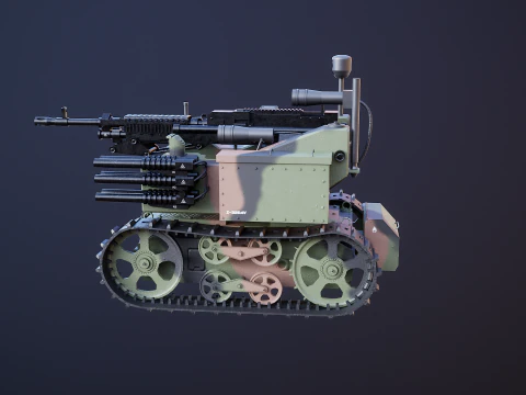 Military Tracked Robot Camo 3D Model