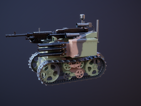 मिलिट्री ट्रैक्ड रोबोट कैमो 3D मॉडल