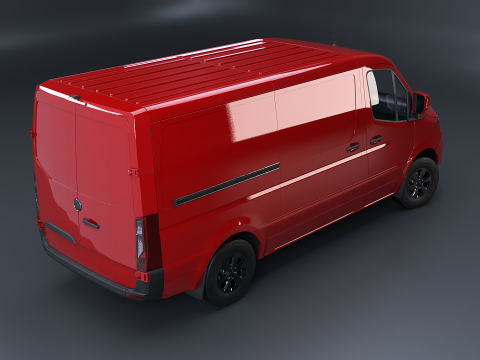 Modern Euro Panel Van PRB Textures 3D Model