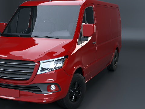 Modern Euro Panel Van PRB Textures 3D Model