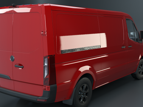 Modern Euro Panel Van PRB Textures 3D Model