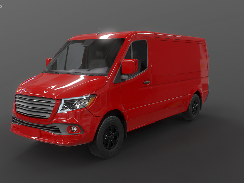 Modern Euro Panel Van PRB Textures 3D Model