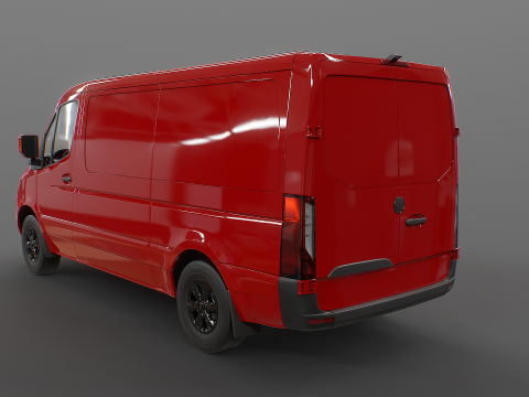 Modern Euro Panel Van PRB Textures 3D Model