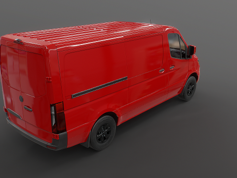 Modern Euro Panel Van PRB Textures 3D Model