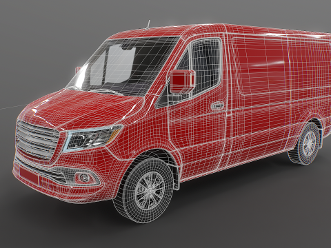 Modern Euro Panel Van PRB Textures 3D Model