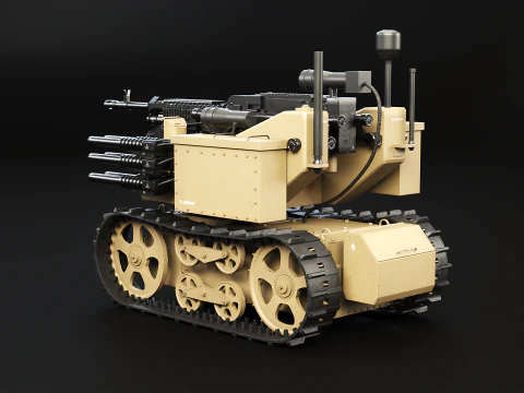 軍用追跡ロボット砂漠迷彩 3Dモデル