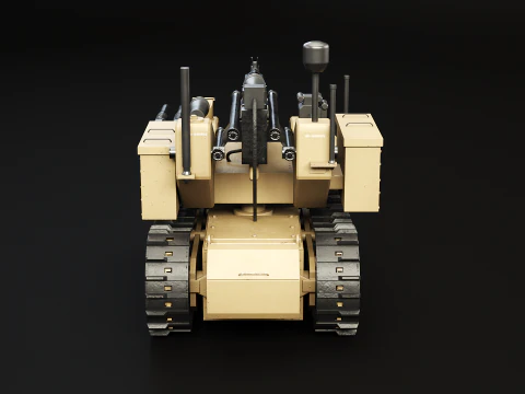 軍用追跡ロボット砂漠迷彩 3Dモデル