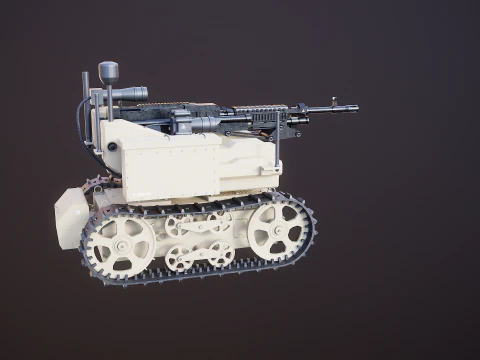 軍用追跡ロボット砂漠迷彩 3Dモデル