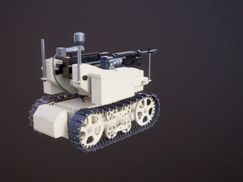 軍用追跡ロボット砂漠迷彩 3Dモデル
