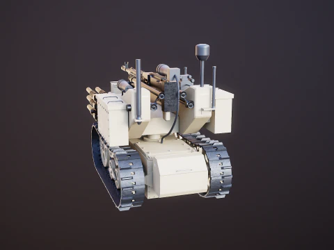 軍用追跡ロボット砂漠迷彩 3Dモデル