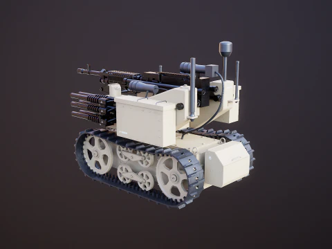 軍用追跡ロボット砂漠迷彩 3Dモデル