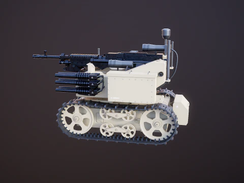 軍用追跡ロボット砂漠迷彩 3Dモデル