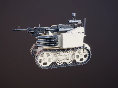 軍用追跡ロボット砂漠迷彩 3Dモデル