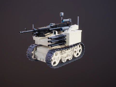 軍用追跡ロボット砂漠迷彩 3Dモデル