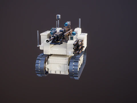 軍用追跡ロボット砂漠迷彩 3Dモデル