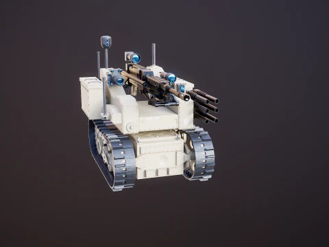 軍用追跡ロボット砂漠迷彩 3Dモデル