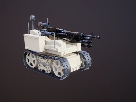 軍用追跡ロボット砂漠迷彩 3Dモデル