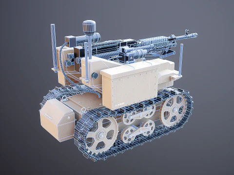 軍用追跡ロボット砂漠迷彩 3Dモデル
